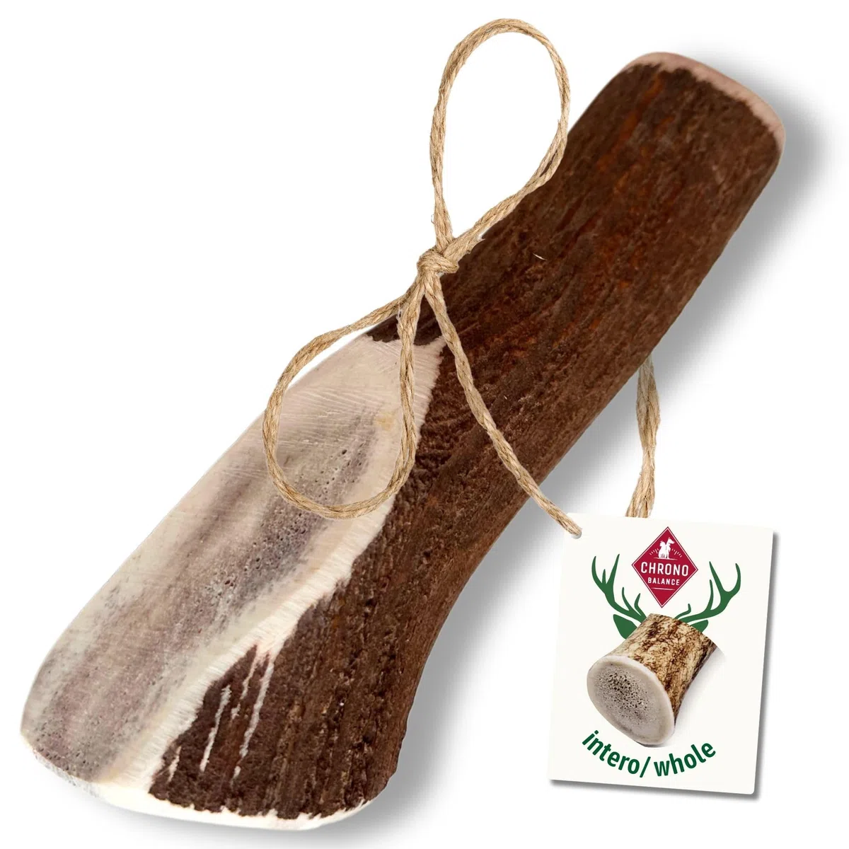 ChronoBalance-XXL Corno di Cervo per Cani, Confezione da 1, 100% Naturale, Pezzi Interi, Cura Dentale, Giocattolo per Cani, Ricco di Minerali e Nutrienti, Lunga Durata