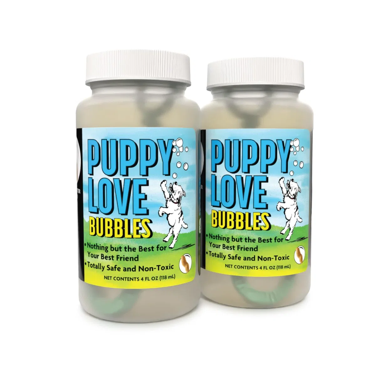 Puppy Love Bubbles, bolle profumate al burro di arachidi da 113,4 g, confezione da 2 bottiglie al gusto di burro di arachidi per cani