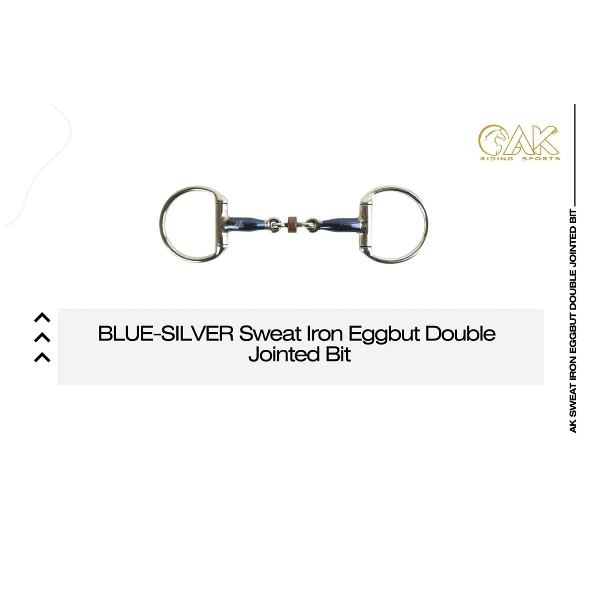 AK Sweat Iron Eggbut - Lozenge a doppio snodo con Cooper Roller Equitazione Bit (5,25'', blu-argento)