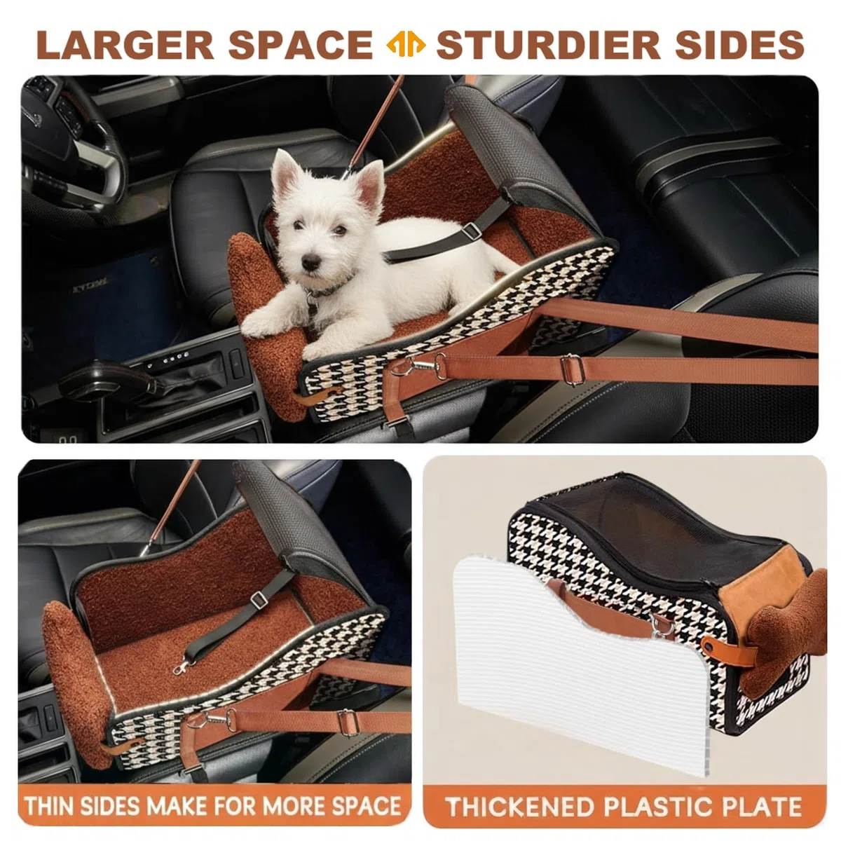 Console centrale per cani, seggiolino auto per cuccioli, console centrale per cani di piccola taglia