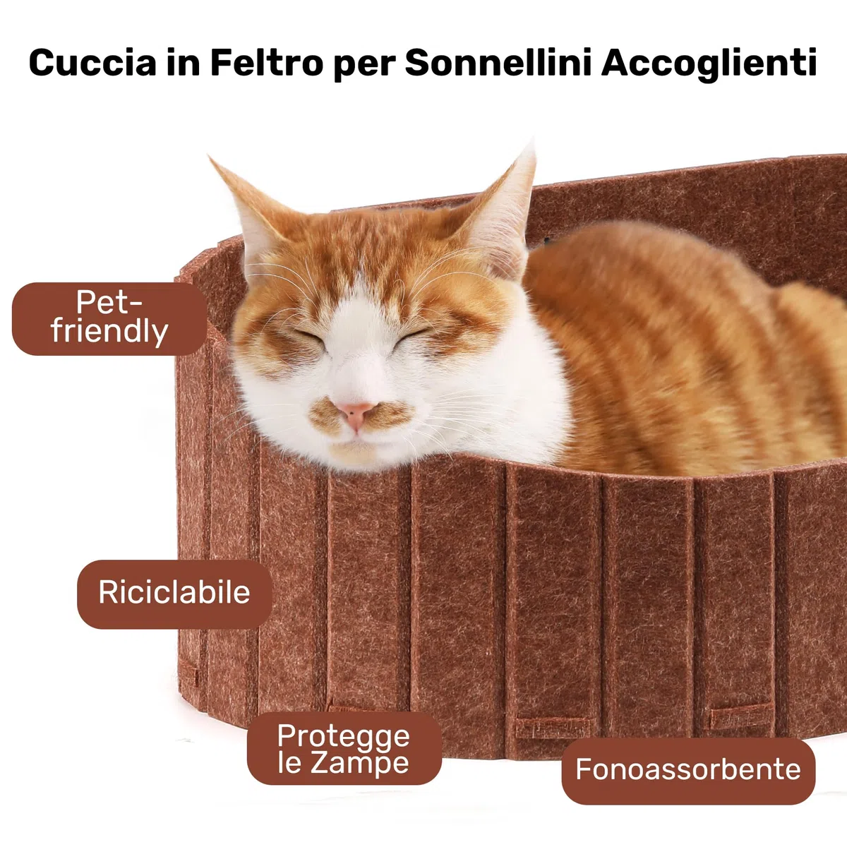 FUKUMARU Tiragraffi Cartone per Gatti, Cuccia Gatto Interno di Feltro, Tiragraffi per Gatti Adulti con 2 Tappetini in Cartone di Alta Qualità, Rimovibile e Reversibile, Lungo da 61 cm, Caramello