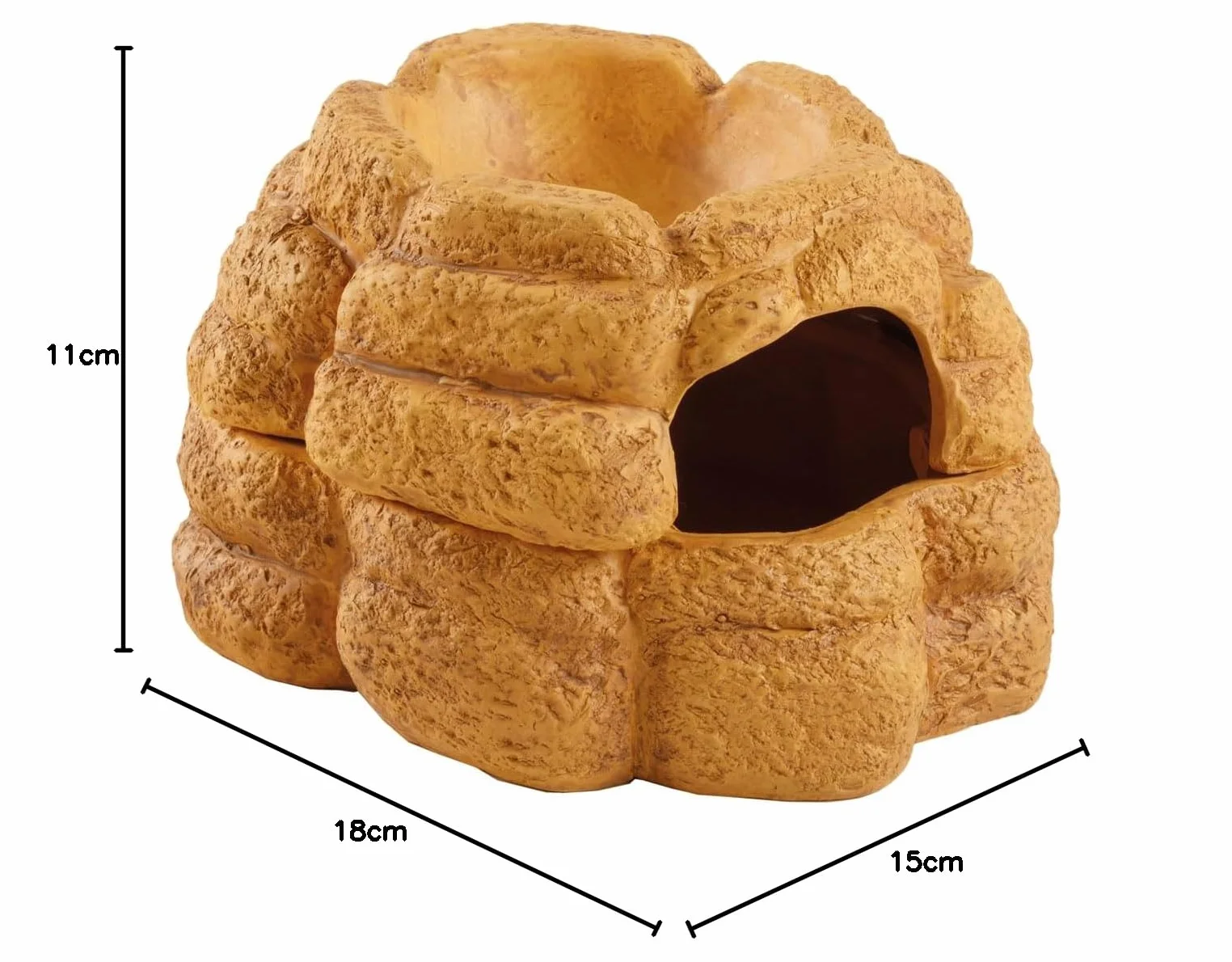 Exo Terra Big Rock - Grotta in ceramica con coperchio, misura media