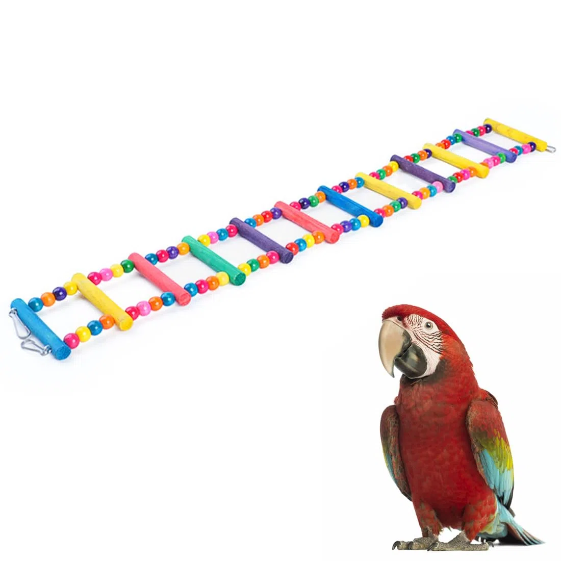 1 Pcs giocattolo per pappagalli scala altalena ponte arcobaleno per pappagalli parrocchetti cacatua cocatoos parrocchetti cacatua (74cm)