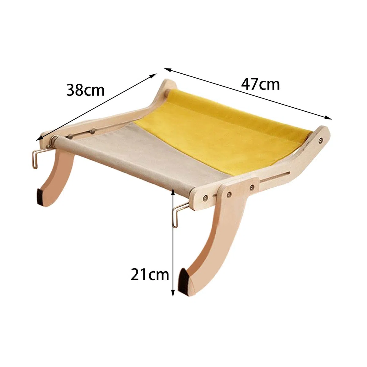 Cat Window Trespolo Lounge Mount Amaca Ripiano Sedile Regolabile Durevole Letto per Gatti Costante Robusto per davanzale Cassetto per Interni Gatti, Grigio Giallo