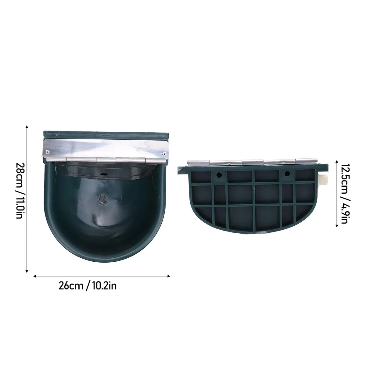 SIXRUN Ciotola Automatica per Acqua Potabile per Animali, Abbeveratoio in Acciaio Inossidabile ABS per Bestiame di Mucca, Capra, Cavallo, Forniture per Animali Domestici, Distributore (verde scuro)