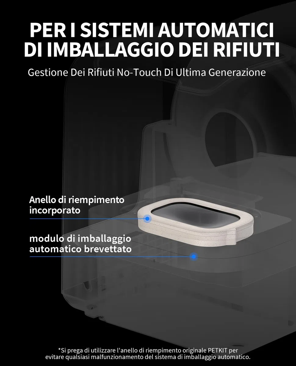 PETKIT Sacchetti per Rifiuti di Ricambio per PUROBOT ULTRA, 4 Rotoli, Grande Capacità, Sacchetti per Lettiera per Gatti Autopulente