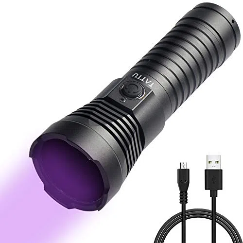 TATTU U3S Torcia UV 365nm Luce Nera Ricaricabile con ZWB2 Filtro 10W Lampada a LED Ultravioletta con cavo di ricarica Micro USB