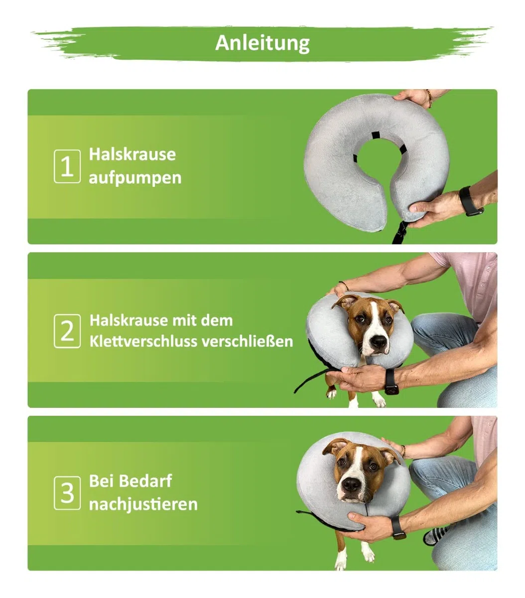 MC-Royal Nuovo: Collare Premium - Collare Gonfiabile per Cani e Gatti [Protezione Affidabile] - Protezione dalle Perdite del Cane - Collare di Protezione del Cane (Grigio)