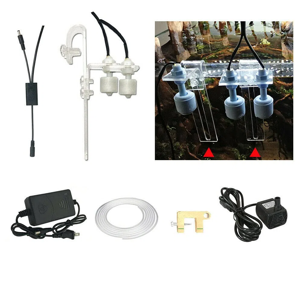 Serbatoio dell'acquario ATO Sistema di ricarica automatica Pompa CC, interruttore a galleggiante e supporto acrilico (two sensor kit)