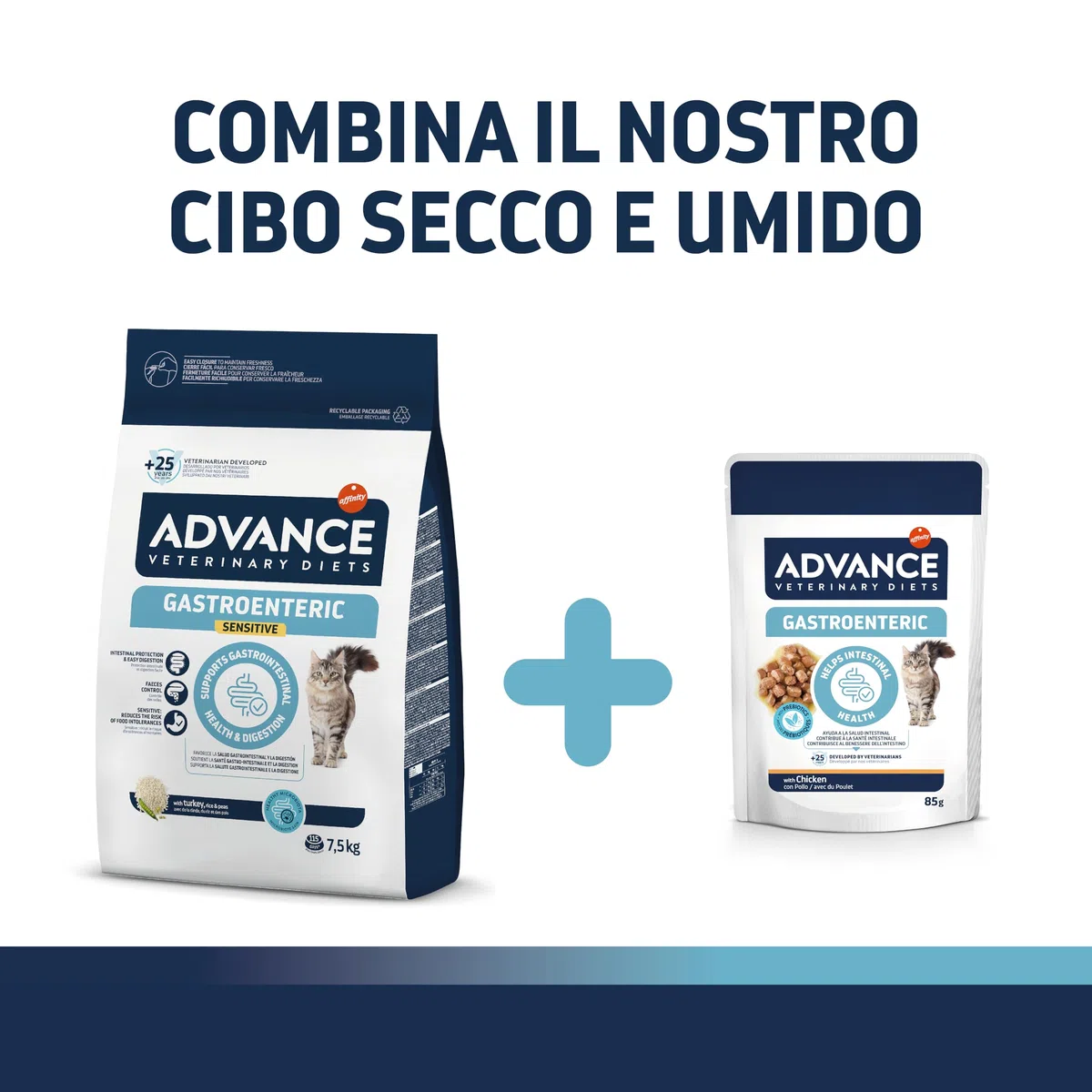 Advance Veterinary Diets Gastroenteric Sensitive, Cibo per Gatti con Problemi gastrointestinali, 2,75kg
