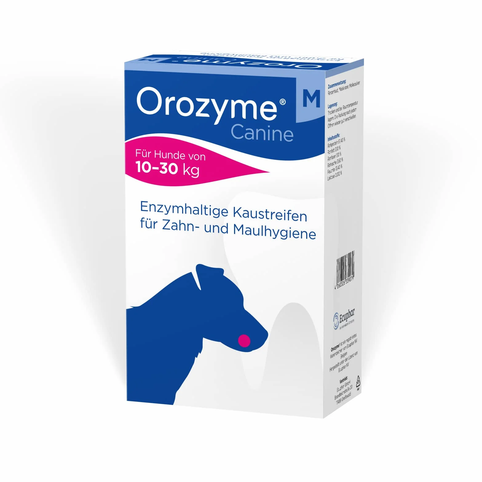 Strisce da masticare M – Confezione doppia – 2 x 141 g – Cani – Igiene orale – Gusto di malto – 282 grammi
