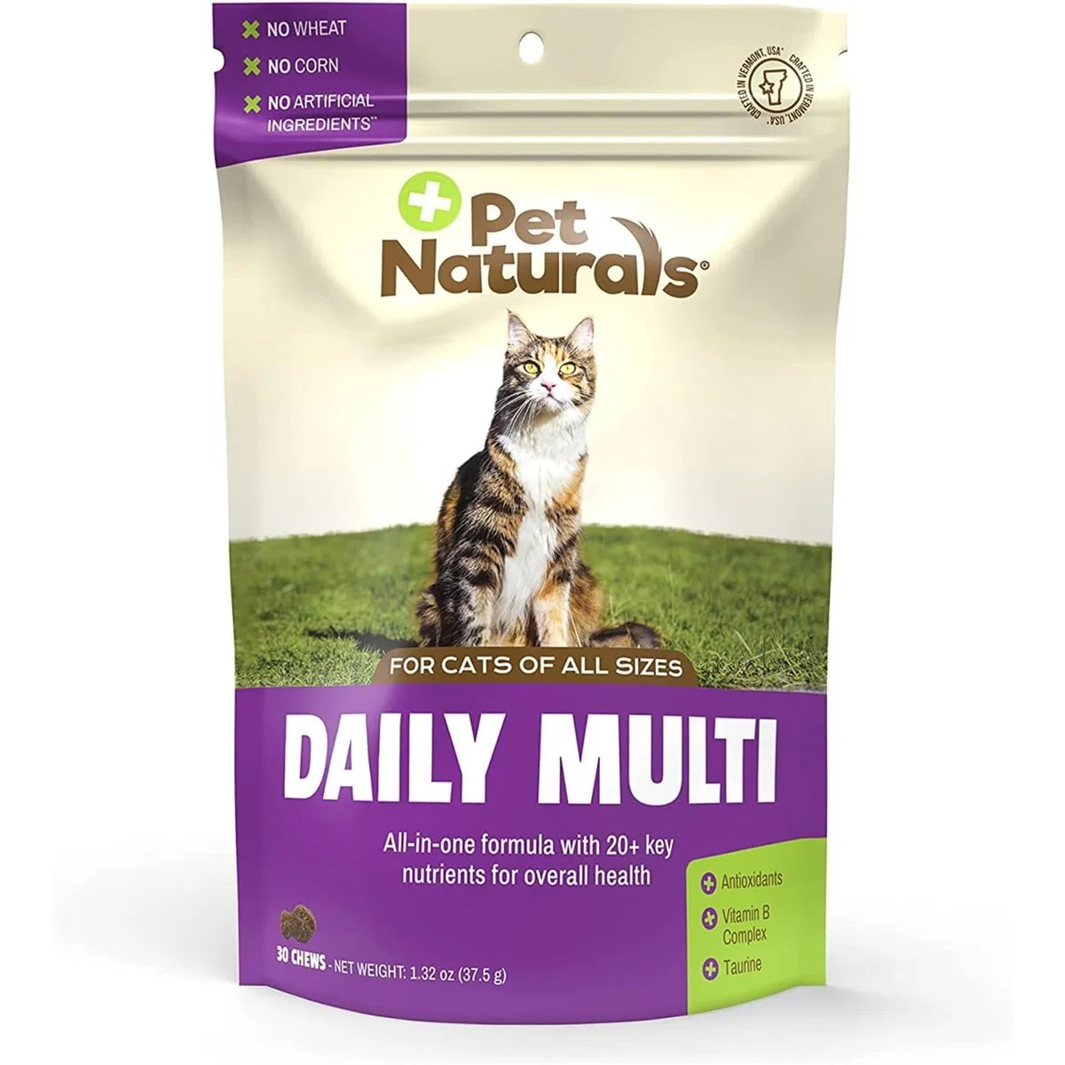 Pet Naturals Multivitaminico Giornaliero per Gatti con Biotina, Taurina e Arginina, 30 Masticabili Aromatizzati al Pesce