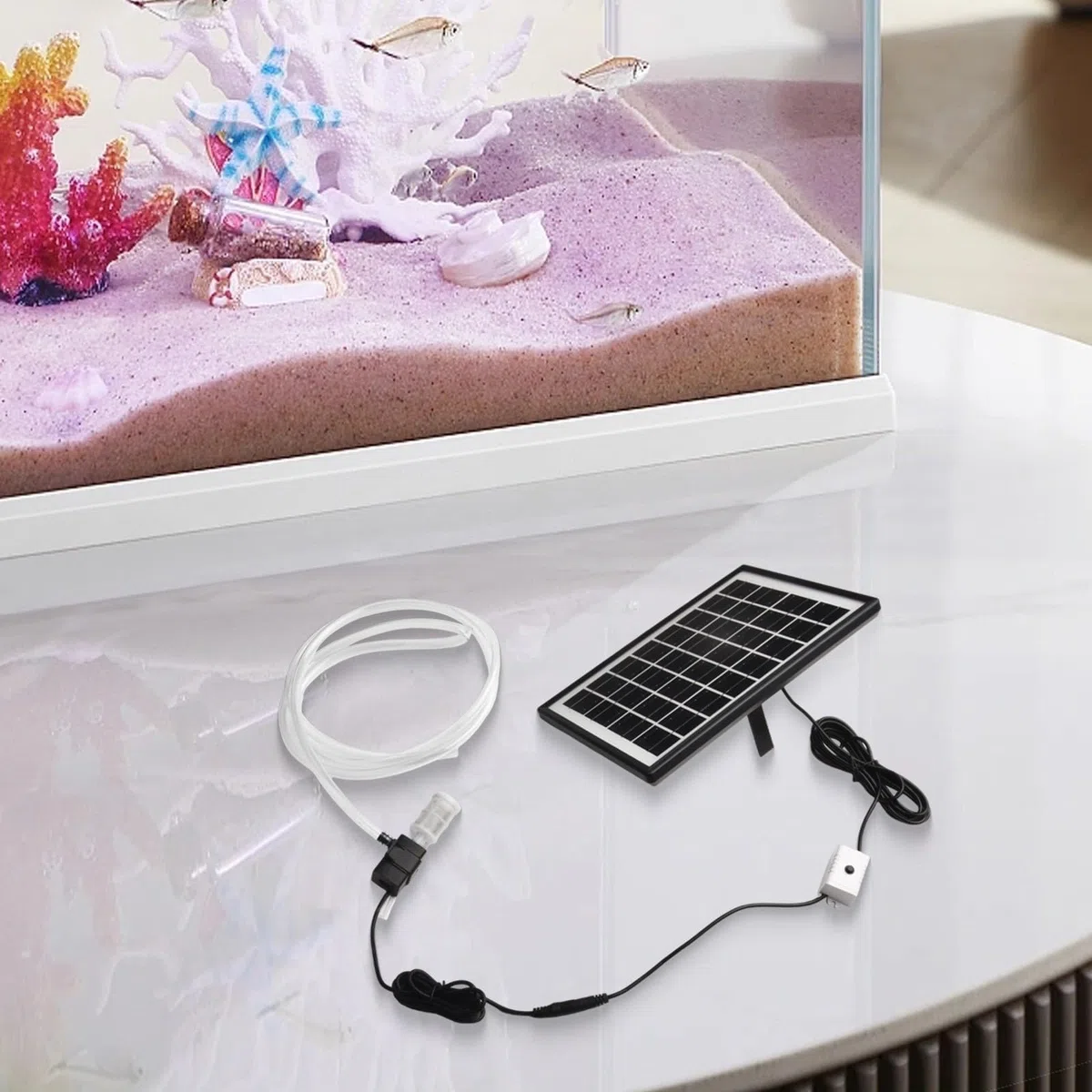 Kit pompa solare dell'acqua 6 W 9 V pannello 12 V, pompa sommergibile portata 240 l/h 2 m tubo filtro per stagno fontana acquario
