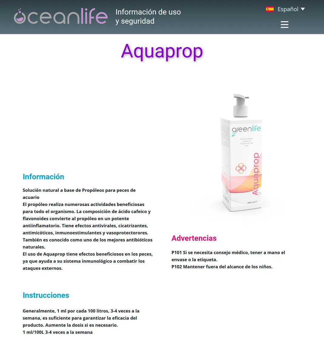 Oceanlife Aquaprop - 1000 ml - Propoli per Pesci d'acquario