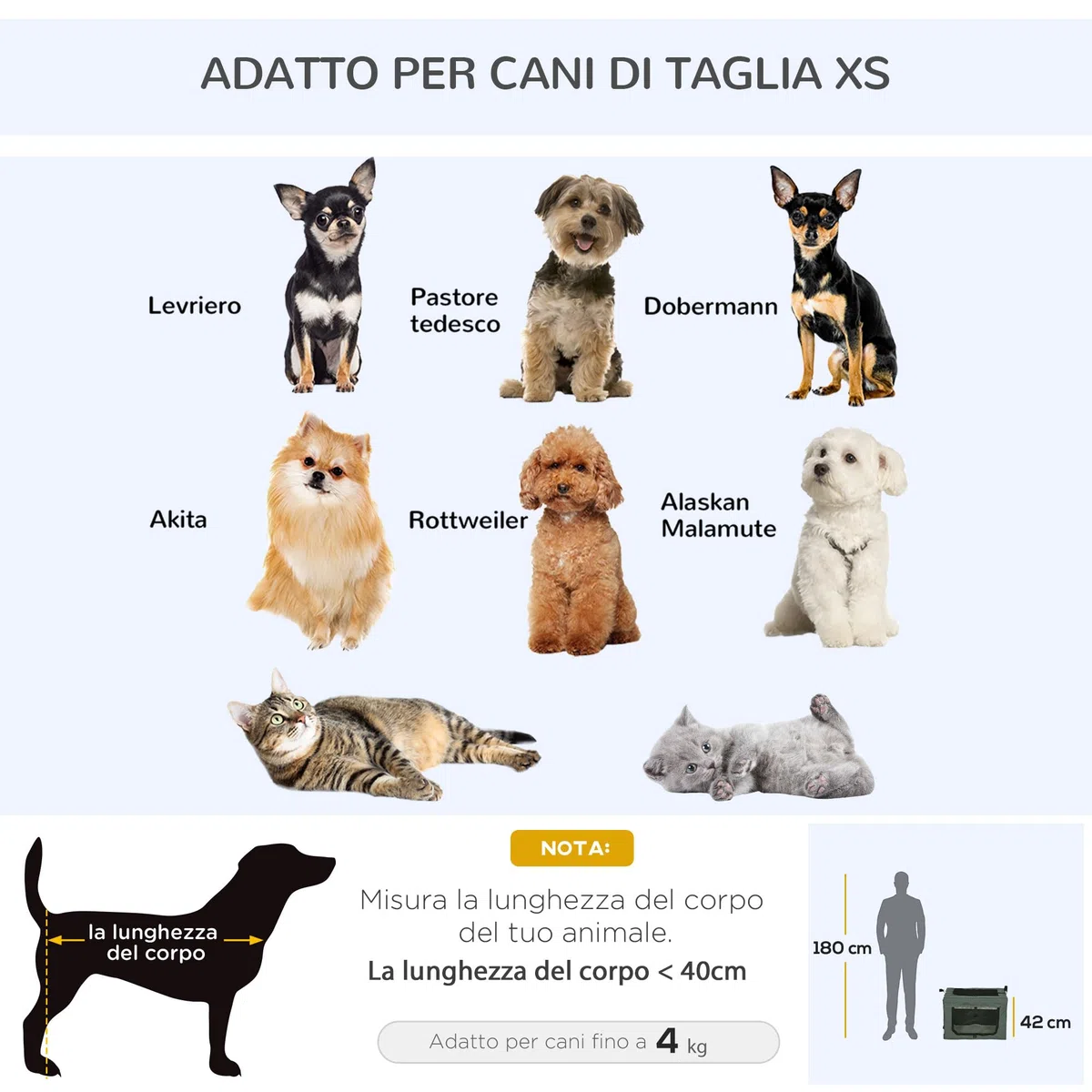 PawHut Trasportino Morbido per Cani Mini e Gatti, Trasportino Cuccia da Viaggio con Cuscino Rimovibile, Sacca di Trasporto e Porte in Rete Traspiranti, 60x42x42 cm, Grigio
