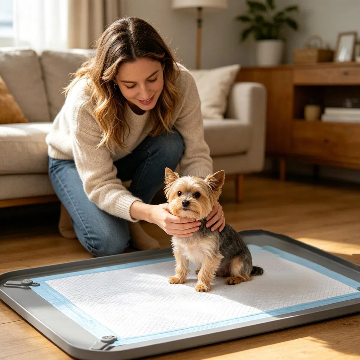 Vassoio Pipì Cane - Bordi Alti in Silicone Antigoccia Antiscivolo | Porta Traversine Addestramento Cane,Per Dormitorio Appartamento Camera Soggiorno Pavimento Coperta