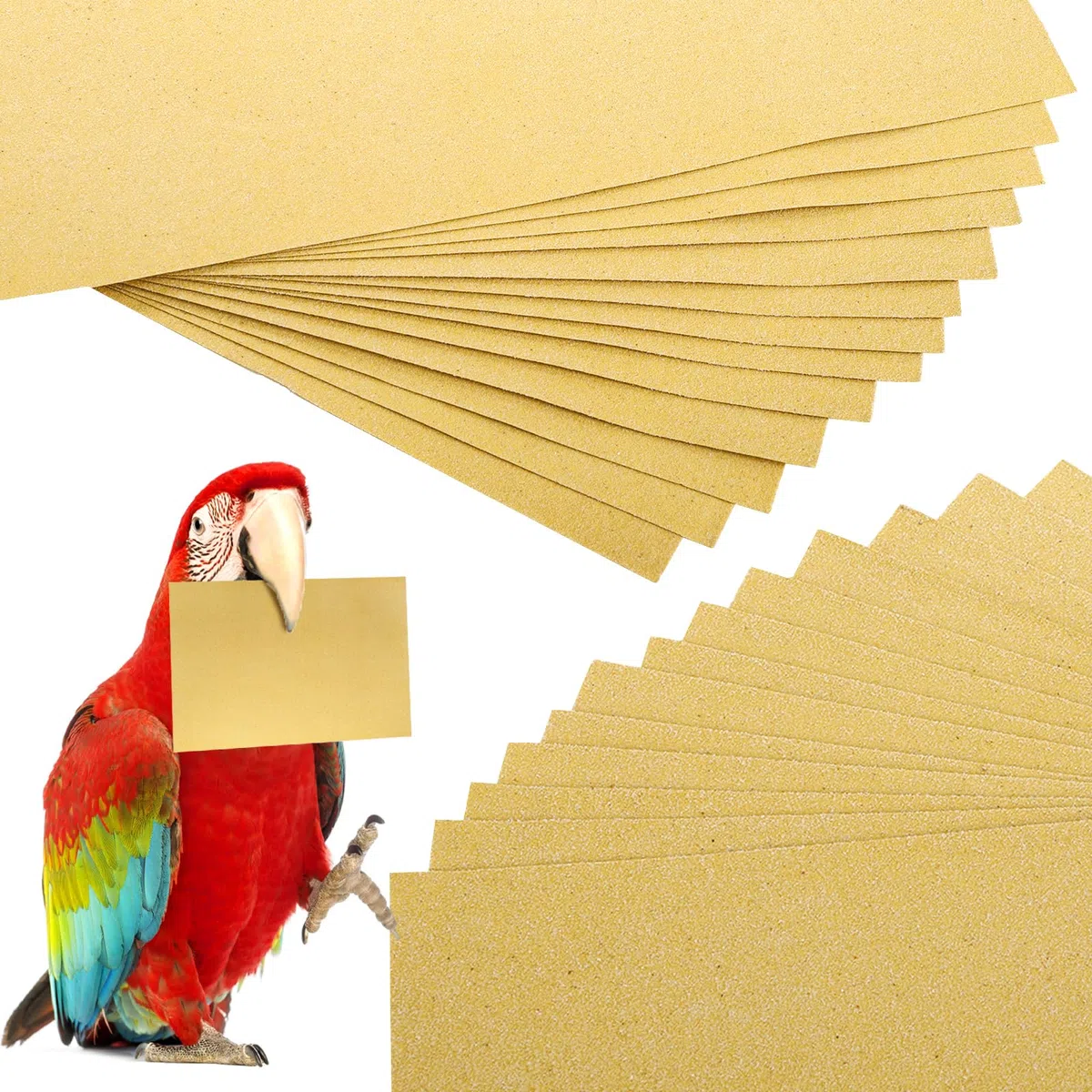 Okllen 50 Fogli di Carta per Gabbie per Uccelli, 27,9 x 43,2 cm, Accessori per la lettiera degli Animali Domestici, Carta vetrata per Gabbia di pappagalli