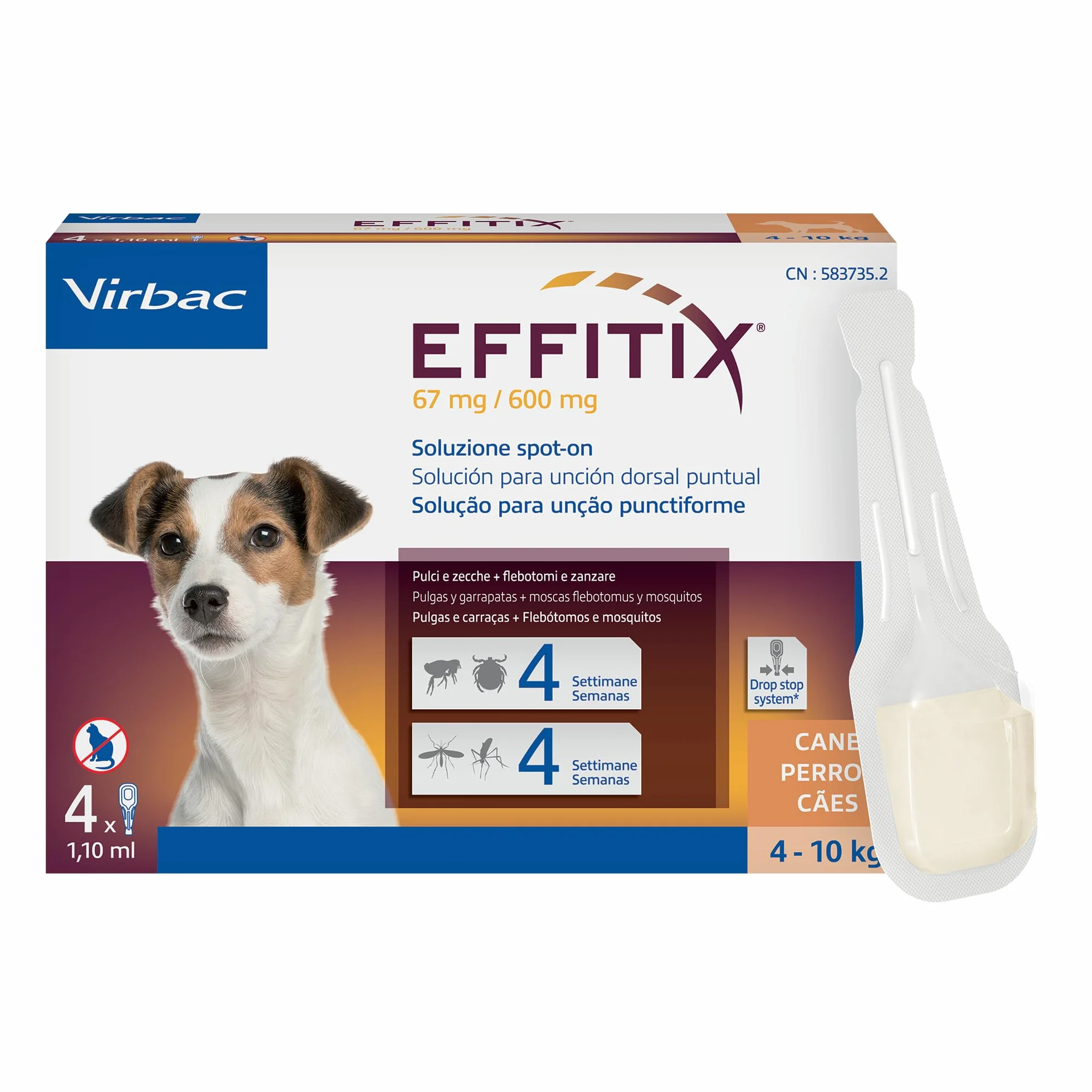 Effitix Spot-On Petit Chien (4-10 kg) - 4 pipettes