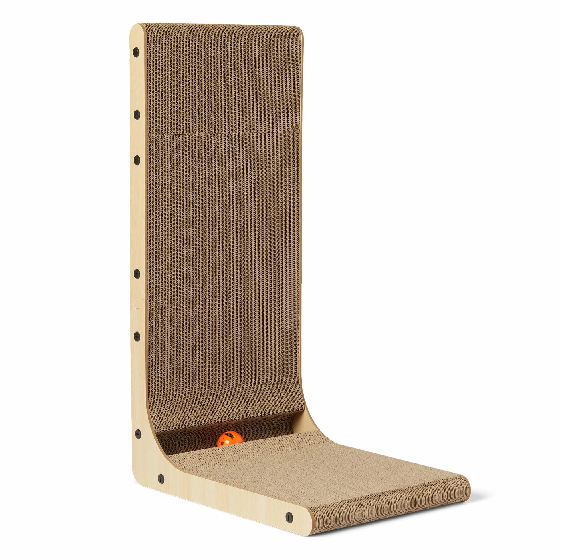 Amazon Basics - Pannello Tiragraffi per Gatti, Tiragraffi da Parete in Cartone a Forma di L, Facile Montaggio, 41,9cm x 29,0cm x 68,1cm, Beige
