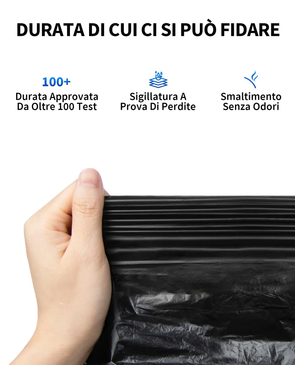 PETKIT Sacchetti per Rifiuti di Ricambio per PUROBOT ULTRA, 4 Rotoli, Grande Capacità, Sacchetti per Lettiera per Gatti Autopulente