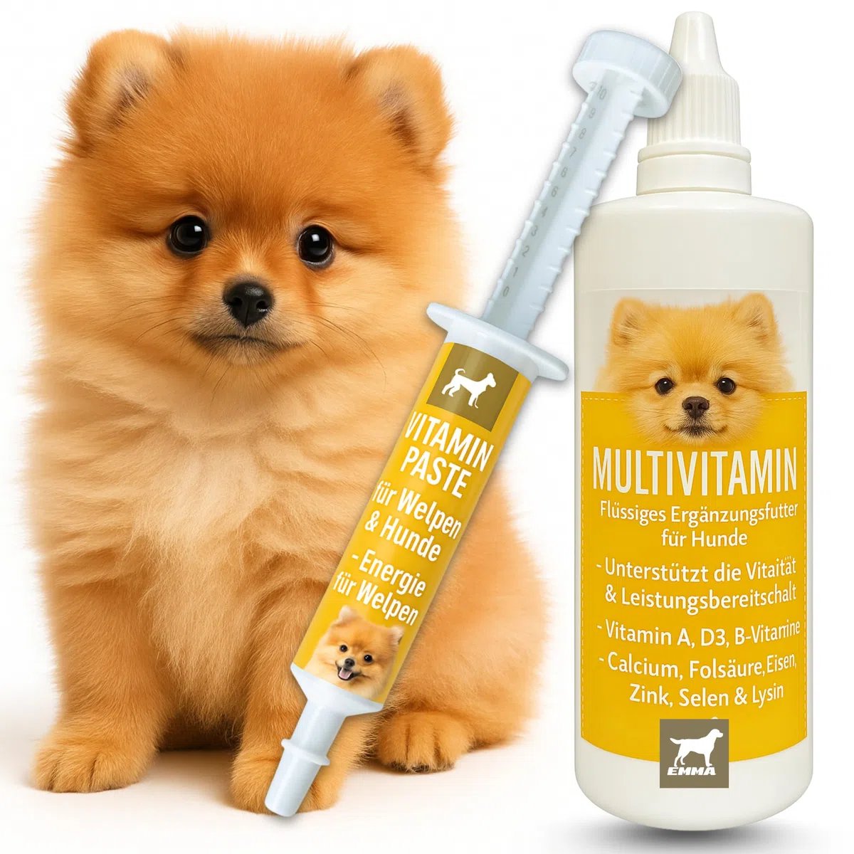 Multi Vitamina B Complex Dog + Pasta Vitaminica per Cani 100ml 15ml I Vitamina B altamente dosata per cani con Vitamine B Vitamina A C I Energia per Cuccioli Anziani, Rafforza Sistema Immunitario Cane