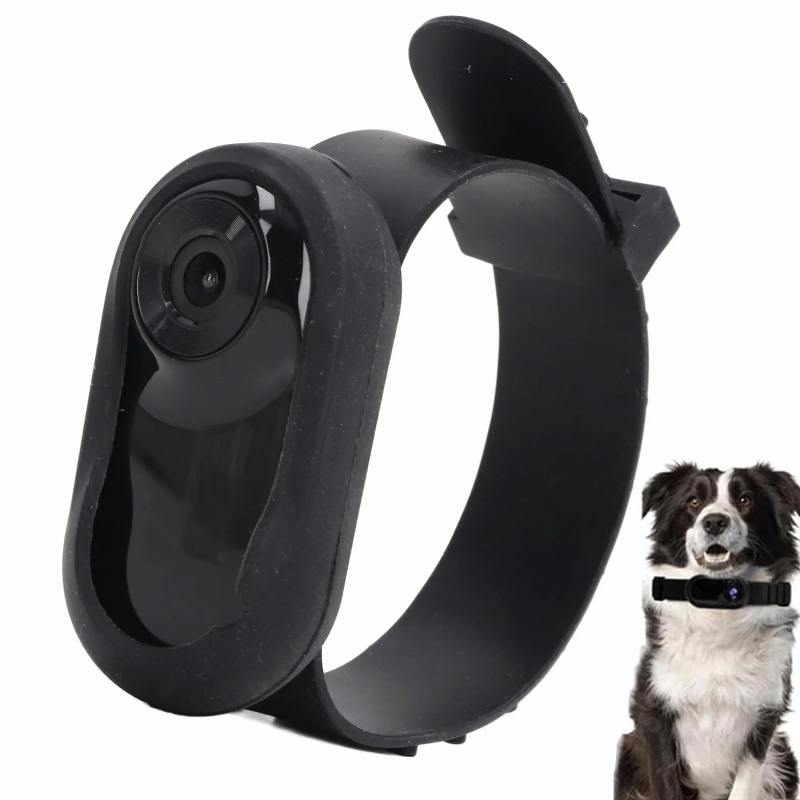 Goshyda Telecamera per Collare per Animali Domestici, Telecamera per Collare per Gatti HD 1080P Telecamera per Collare per Cani con Grandangolo di 120°, Mini Telecamera D'azione per