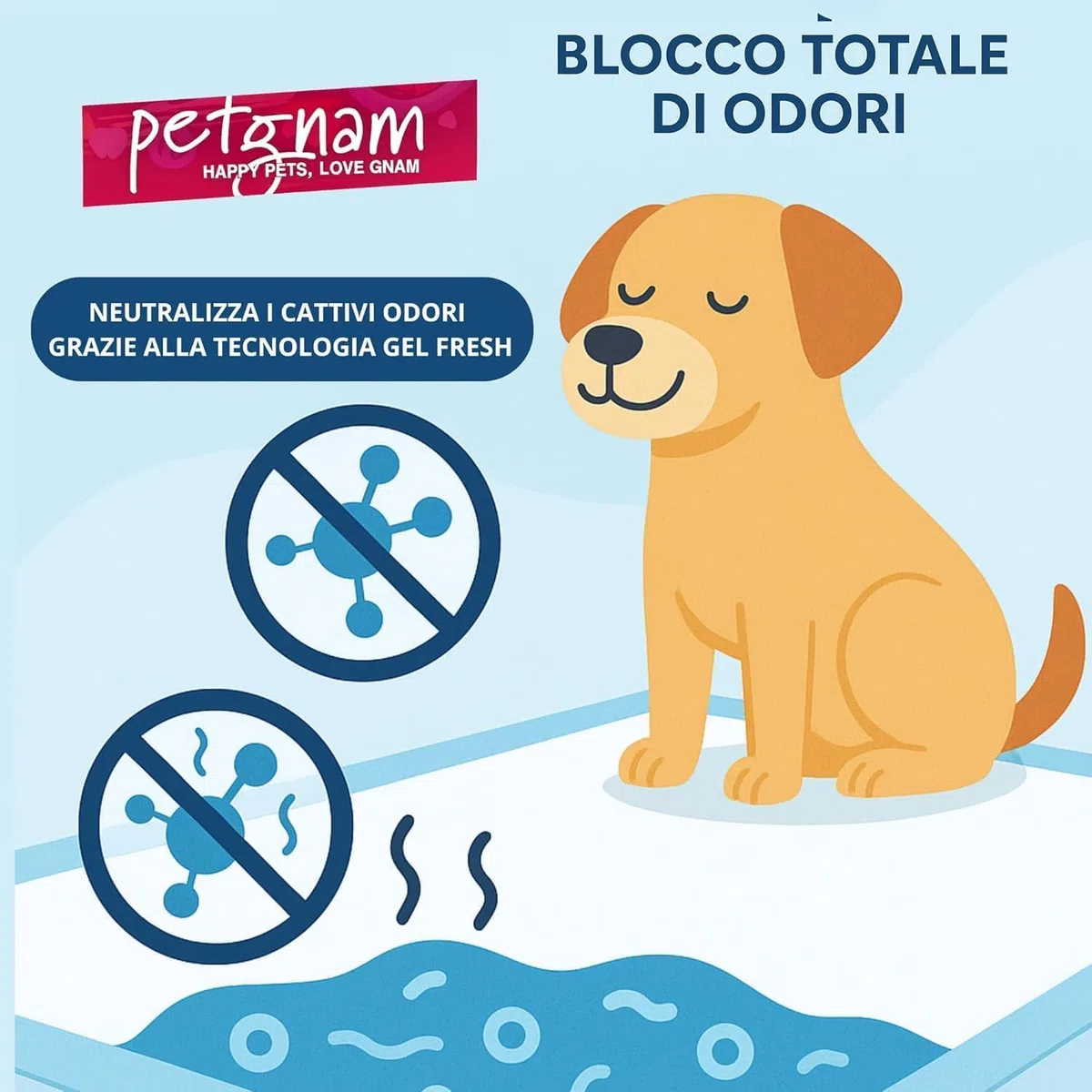100 Traversine Cani 60x90 Super Assorbenti, 5 Strati Antiodore e Antistrappo, Made in Italy - Tappetini Igienici con Tecnologia Gel e Polimeri Odor Control - Traverse Antiscivolo Gatti (100, 60x90)