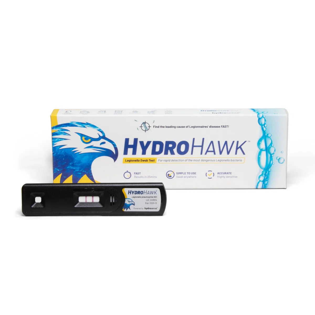 Test HydroHawk Legionella – Kit Monouso per Rilevare Legionella pneumophila sg1 in Piscine, Docce, Rubinetti, Tubi, Condizionatori, Vasche – Risultato in 25 min – Per casa e viaggio
