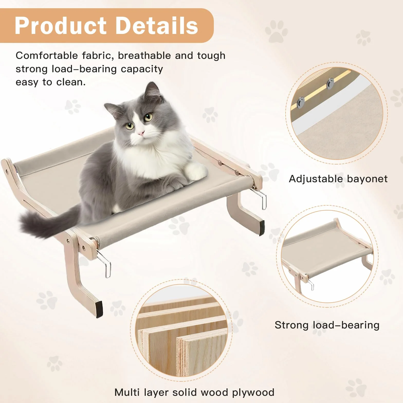 Amaca Gatto Termosifone Regolabile per Finestra, fino a 18 kg