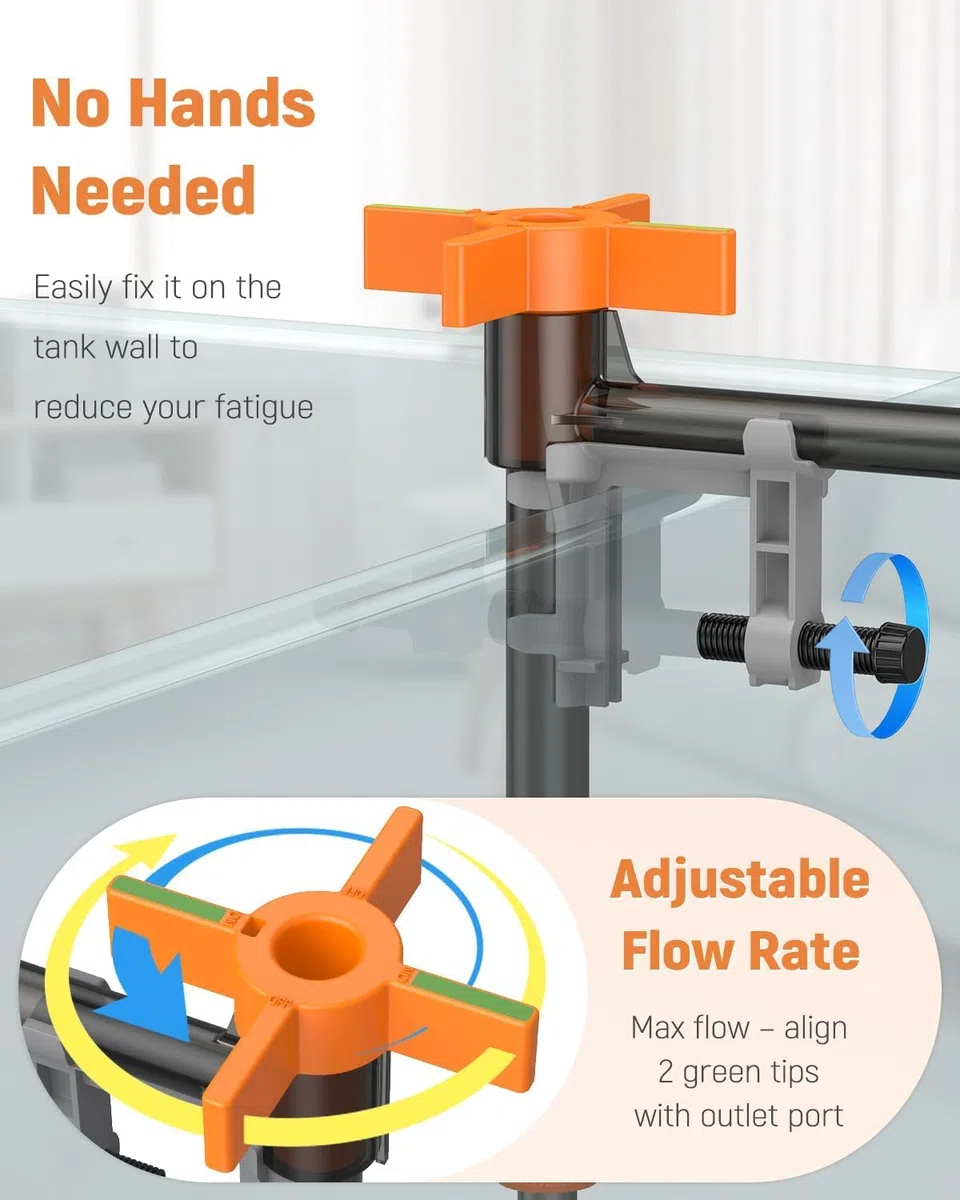 Pawfly Kit Cambio Acqua Acquario Sifone Pulitore Vasca con Tubo 1.4 M ed Estensibile Strumenti Pulizia Ghiaia Manuale per Sostituzione Acqua Lavaggio Sabbia e Manutenzione