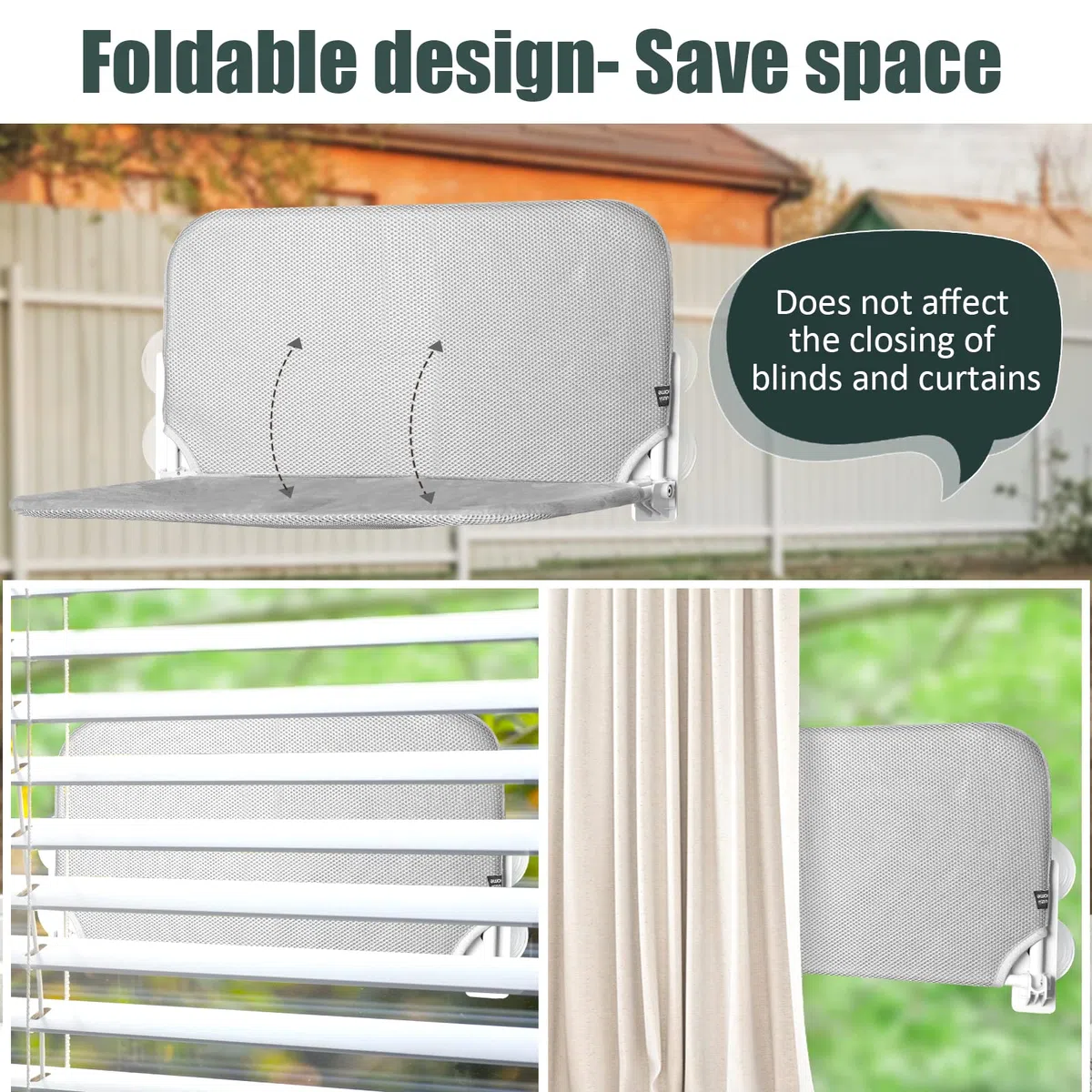 GUUSII HOME Amaca per Gatti da Finestra Amaca Gatto Trespolo da Appendere con Potenti Ventose Letto Facile da Montare Tappetino Reversibile Stabile Mensole Cuccia 52 * 30cm Fino a 25kg da Interno