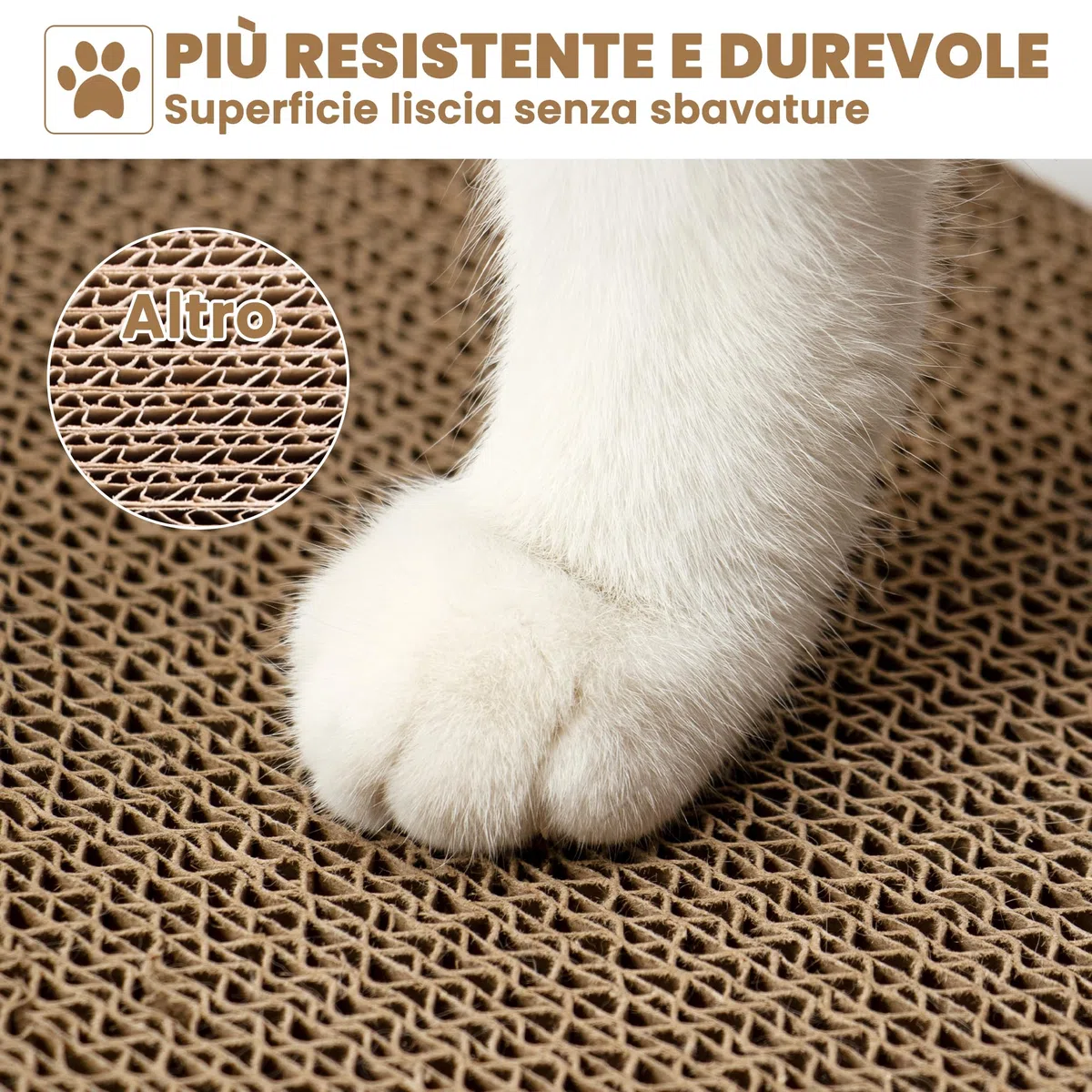 Ycozy Tiragraffi per Gatti 5 in 1 Scatole Graffiatoio Gatti Cartone 5PCS Cartone Ricambio Tiragraffi Gatto Double Face per Gatti Grandi Resistente