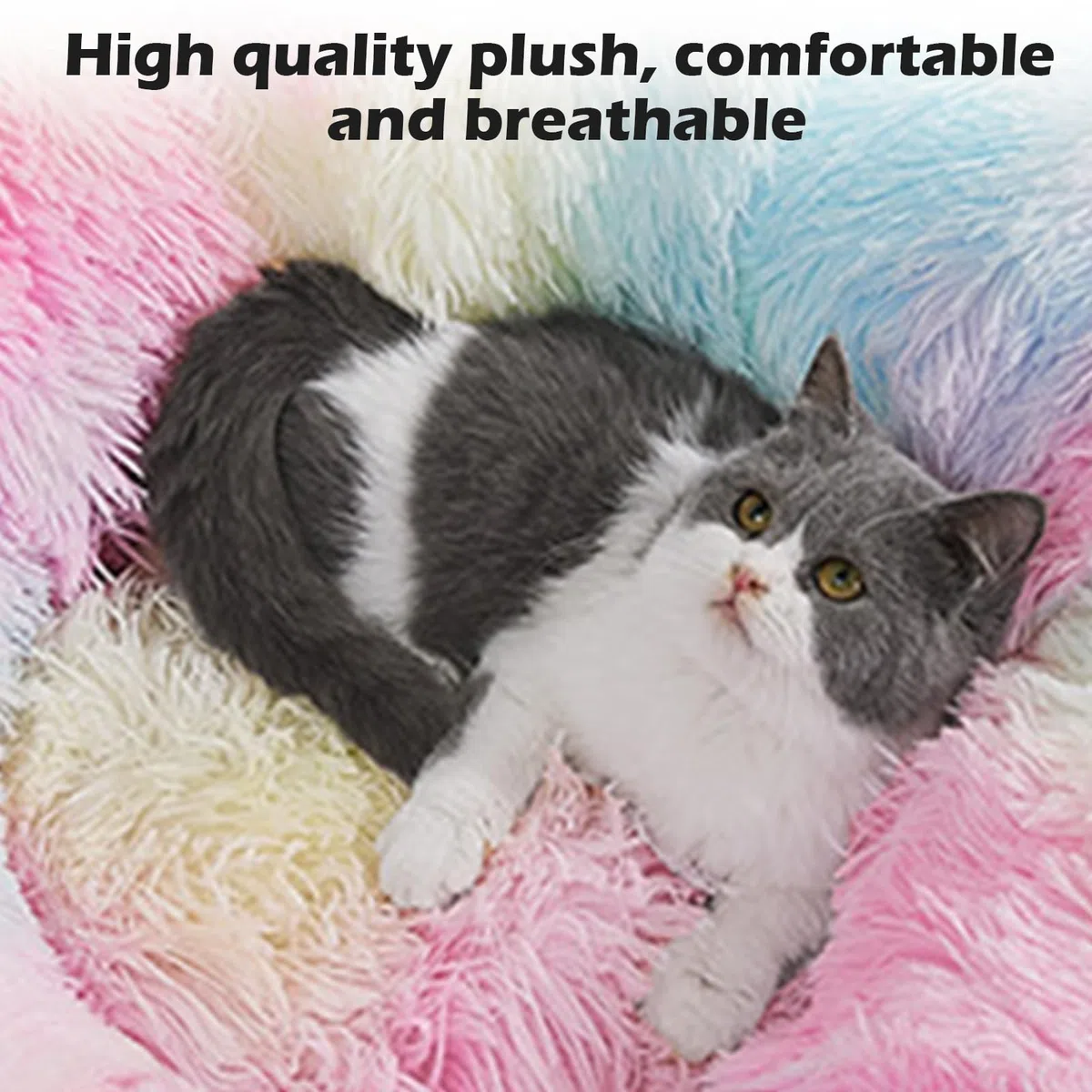 Tunnel per gatti in lino, cuccia estiva traspirante con letto, giocattolo interattivo pieghevole per gatti, gattini e piccoli animali (Colore)