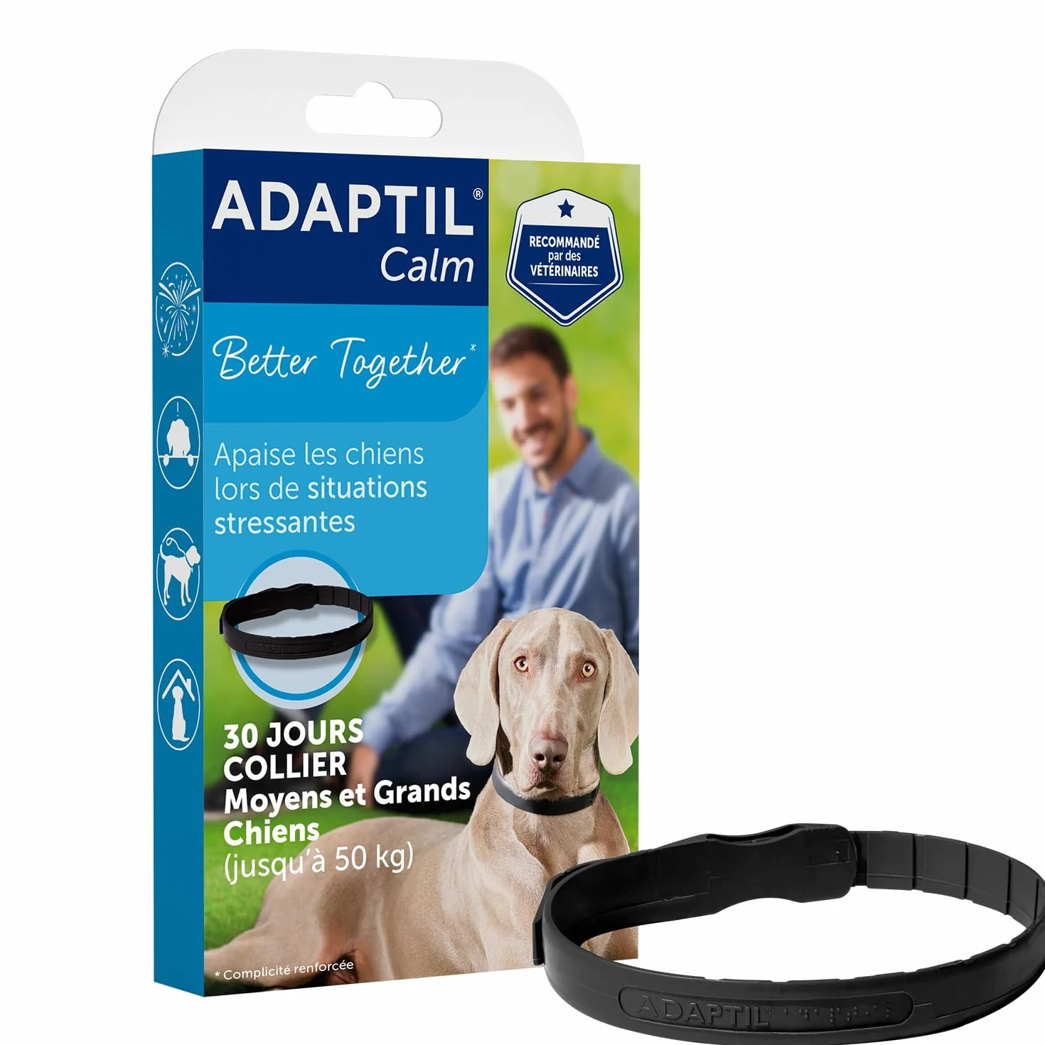 ADAPTIL Calm - Collare Antistress per Cani di Taglia Medio-Grande, Circonferenza Collo Fino a 62,5 cm