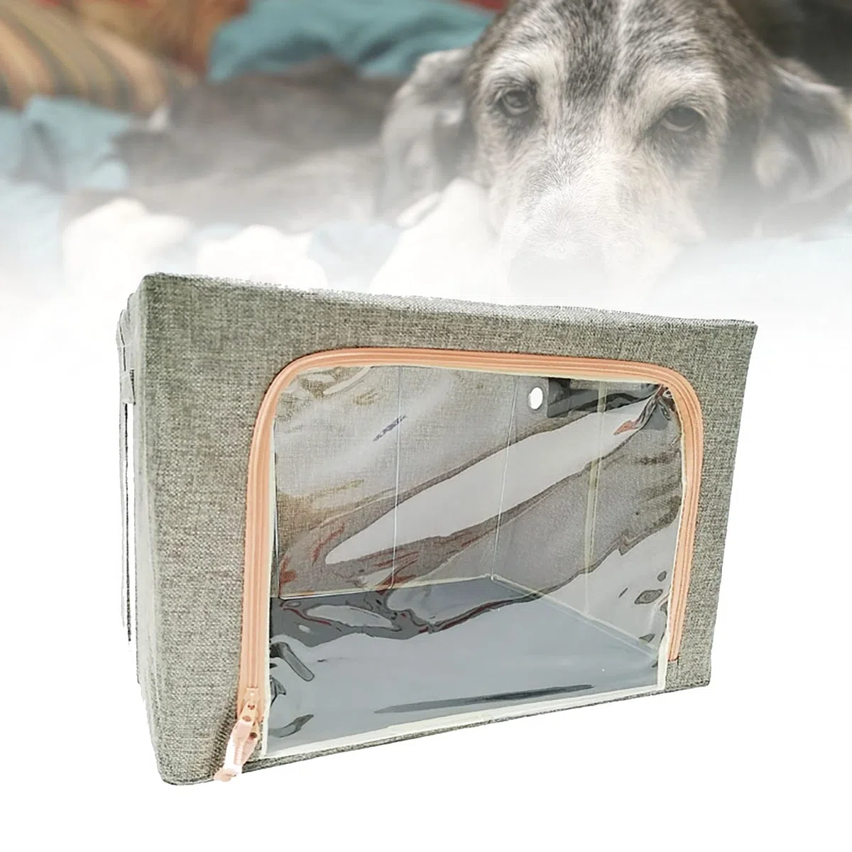 Scatola per Ossigenoterapia per Cani E Gatti, Scatola per Nebulizzazione per Cuccioli, Scatola per Nebulizzatore per Gattini Incubatrice per Vivaio per Atomizzazione di Animali Domestici 66L