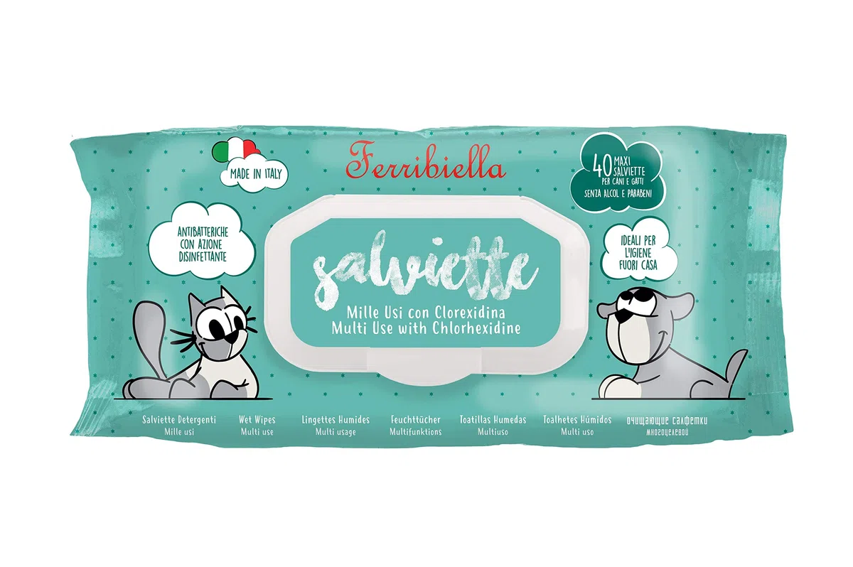 Salviette Milleusi Igienizzanti con Clorexidina Ferribiella 12 buste da 40 pezzi