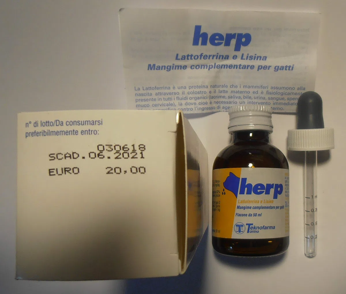 Mangime complementare integratore per Gatti Herp Gocce 50 ml