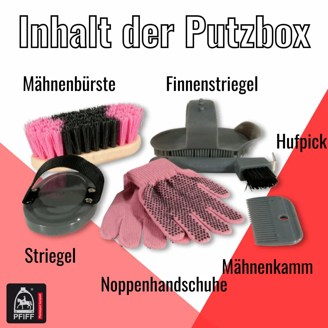 Pfiff 100576 - Kit per la Pulizia dei Cavalli, 6 Pezzi