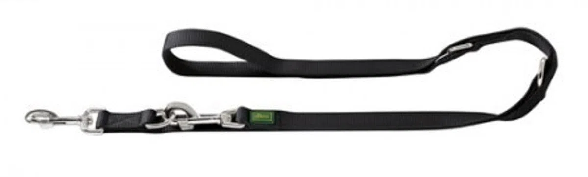 Hunter - Guinzaglio Extra Lungo Regolabile in Nylon, 20/300 cm, Colore: Nero