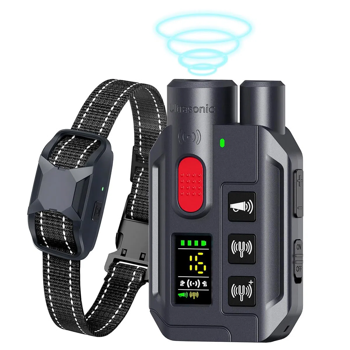Collare da addestramento per cani con telecomando, portata remota 1000 m, modalità di addestramento suono/vibrazione/ultrasuoni, blocco di sicurezza ricaricabile e impermeabile IP67