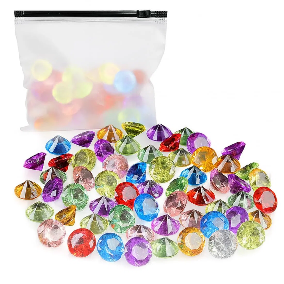 60 Pcs 20mm pierre precieuse enfant, Gemme Decorative, Gemme Colorate, Pietra di Cristallo di Colore Acrilico, Pietre Decorative, Adatto per Decorare Feste, Acquari, Bonsai, Cassette Postali