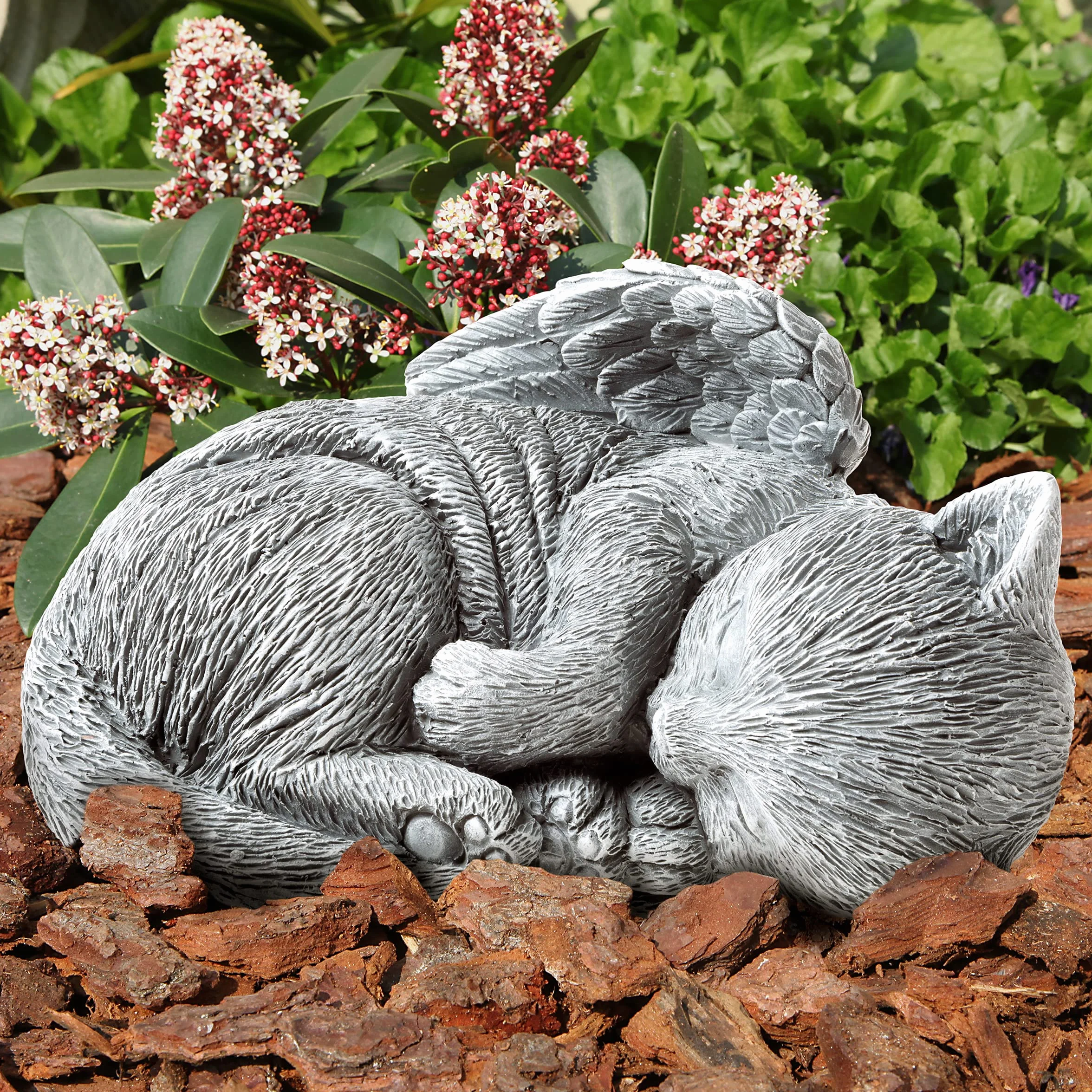 Pure Garden Statua commemorativa per animali domestici, angelo addormentato
