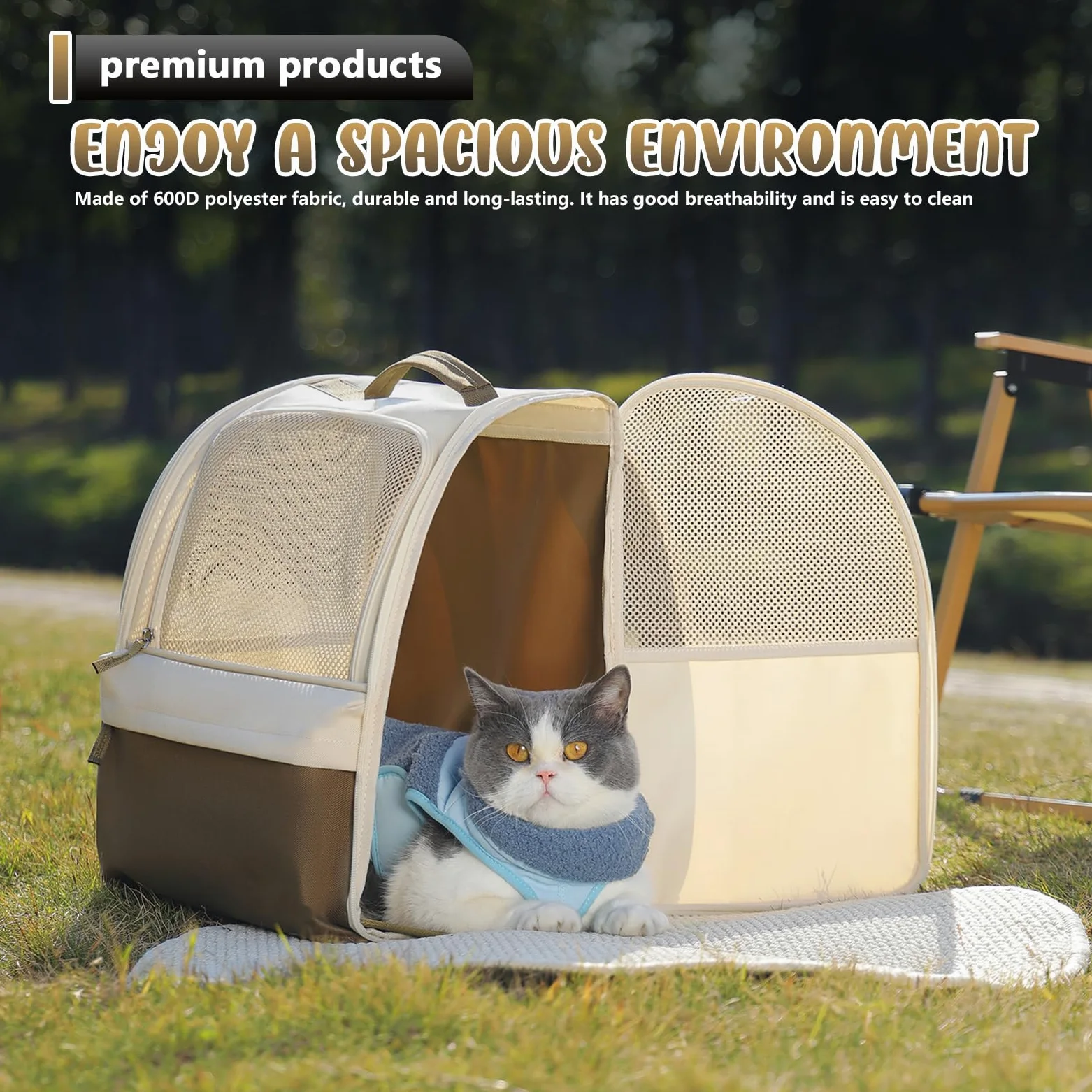 Zaino per Gatti, Zaino per Cani fino a 7,5 Kg, Zaino per Gatti Bubble, Zaino per Animali Domestici con Design Ventilato, Borsa Trasportabile per Cani e Gatti con Cinghia di Sicurezza Interna per Cani