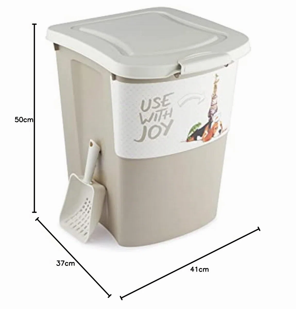 Rotho Archie Contenitore per cibo per animali 38l con coperchio, Plastica (PP) senza BPA, multicolore, 38l (41.0 x 37.0 x 50.0 cm)
