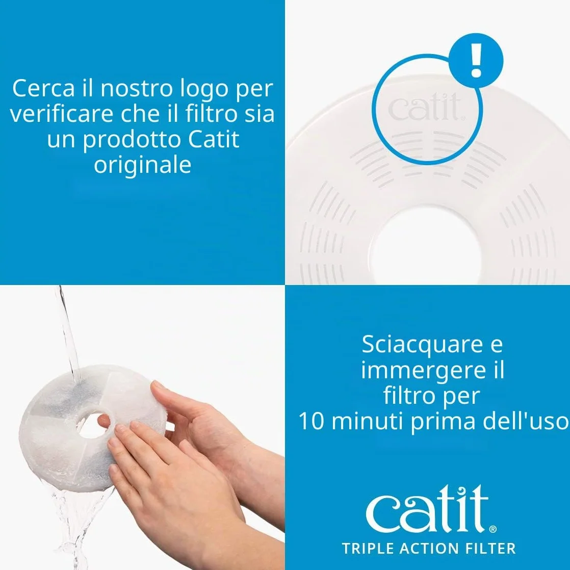 Catit Triple Action Filter per Flower Fountain Set da 12