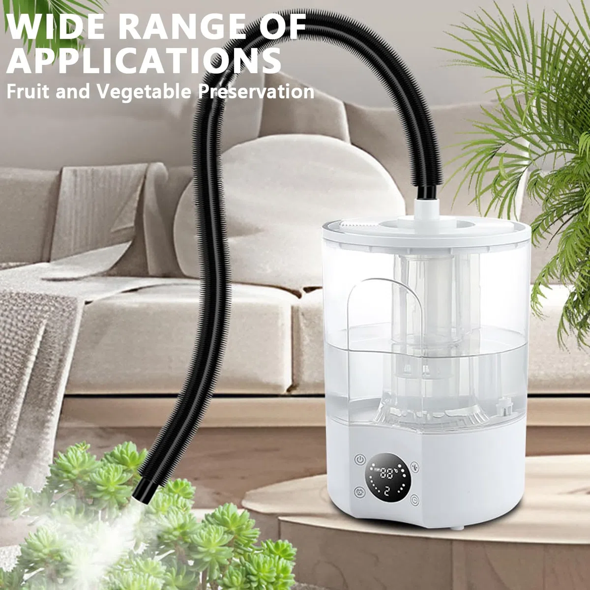 Reptilie Umidificatore per Terrario 4 L, Umidificatore per Rettili, Macchina per Nebbia, Tubo estensibile, Ultra Silenzioso, per Rettili, Anfibi, Piante Umide