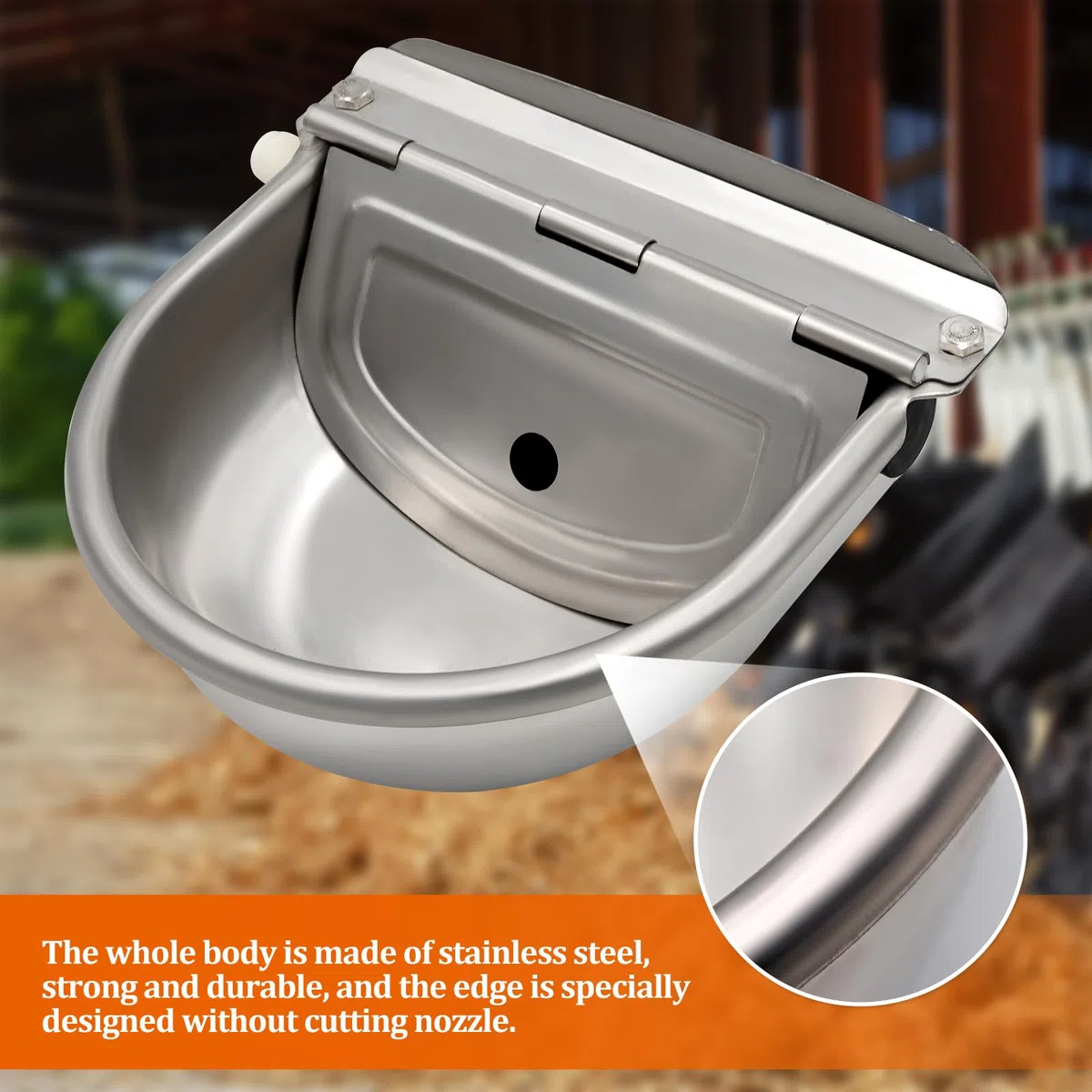 Abbeveratoio Automatico per Cani con 2 Valvole A Galleggiante Regolabili, Abbeveratoio per Bovini In Acciaio Inox per Bue, Cavallo, Capra, Pecora, Abbeveratoi Automatici per Polli