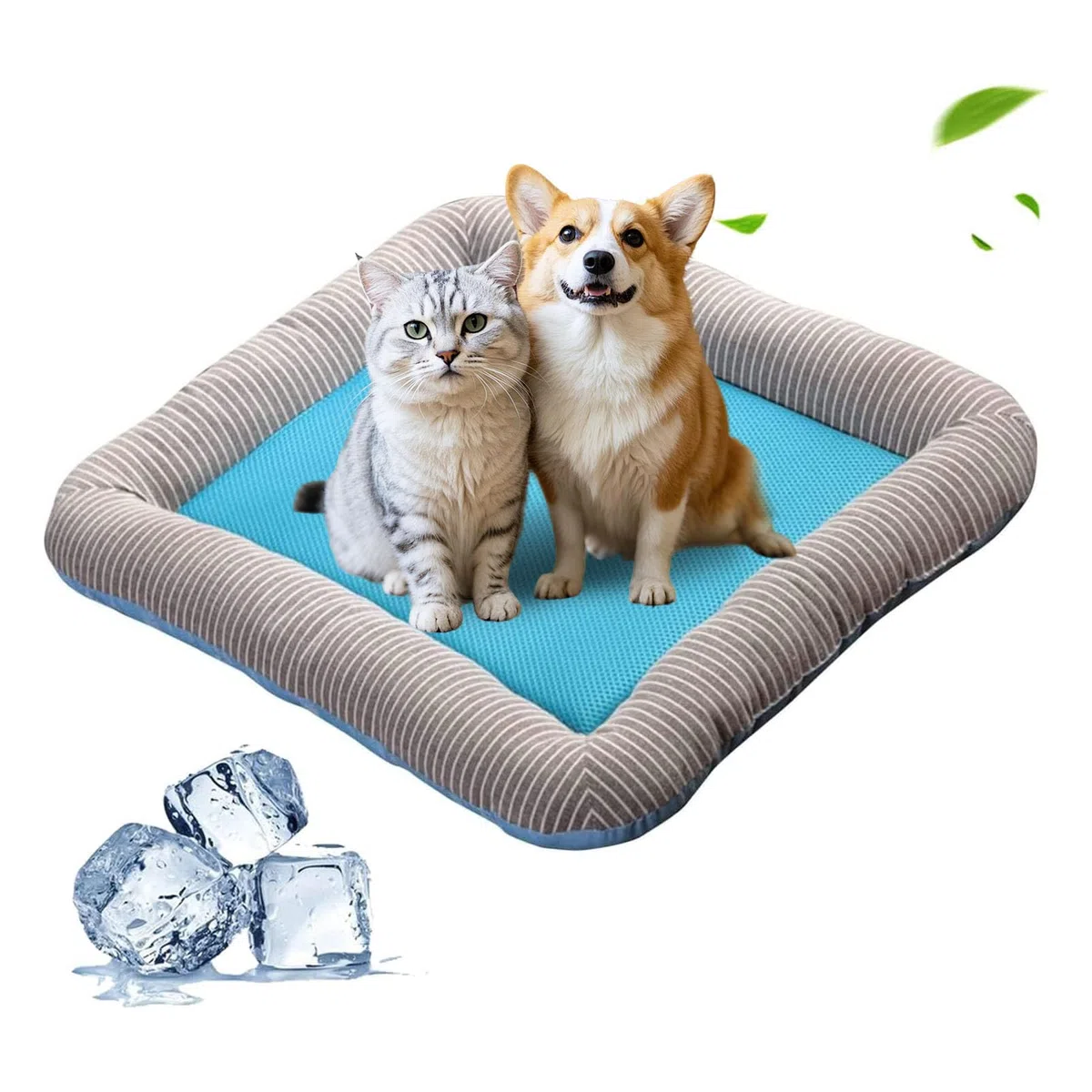 Petcute Letto con cuscino rinfrescante per cani, gatti, cuccioli, gattini, tappetino rinfrescante per animali domestici, coperta fresca, cuccia per cani, materiale in seta ghiacciata, morbida per