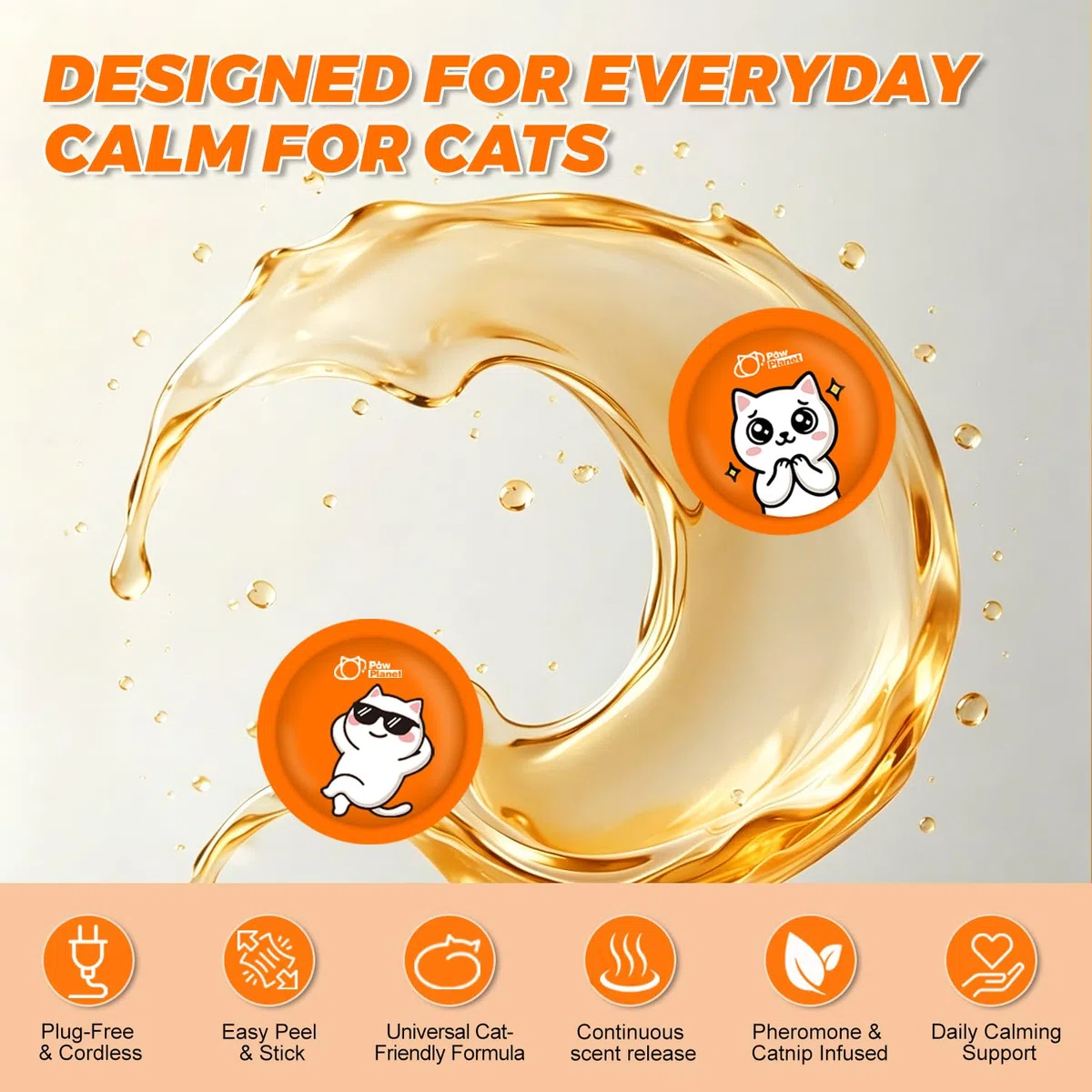 PAW PLANET Cerotti calmanti ai feromoni per gatti per promuovere il rilassamento, l'armonia e il legame tra più gatti, uso domestico quotidiano e non necessita di plug-in, ideale per viaggi e supporto