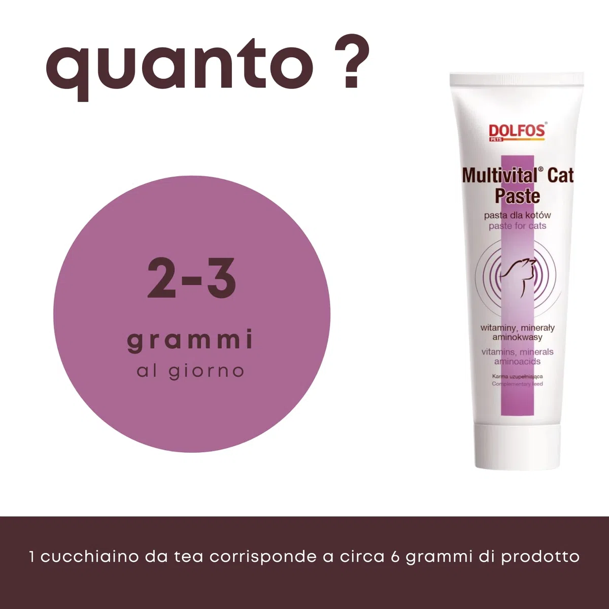 Multivital Cat Paste Multivitaminico per Gatti - Mic di Vitamine, Aminoacidi e Componenti Minerali per tutti i Gatti - Confezione 100 gr